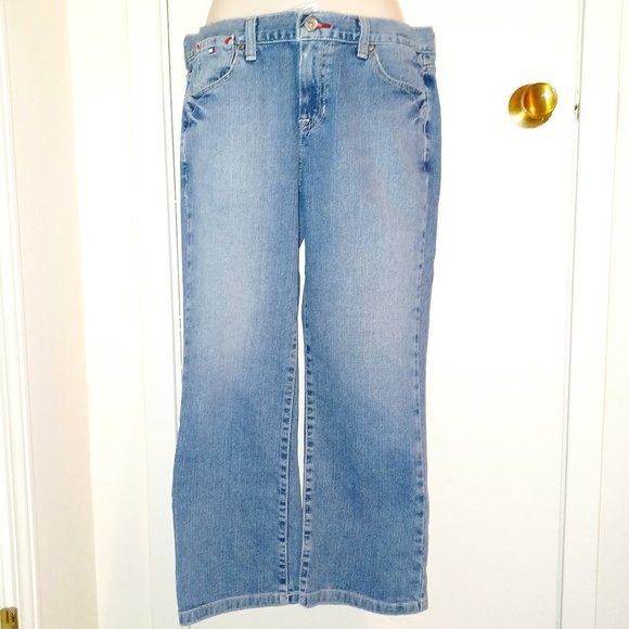 Tommy Hilfiger Low Rise Boot Cut Jeans Size 4 Short 25 Inch Inseam - Picture 1 of 10